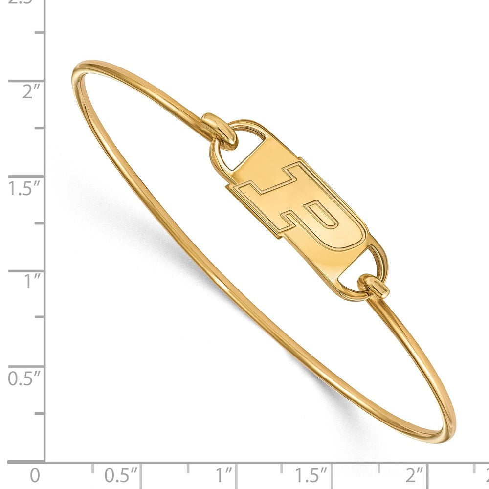 Vergoldet Sterlingsilber Logoart Purdue University Buchstabe P Klein Mittig 7 Zoll Draht Armreif