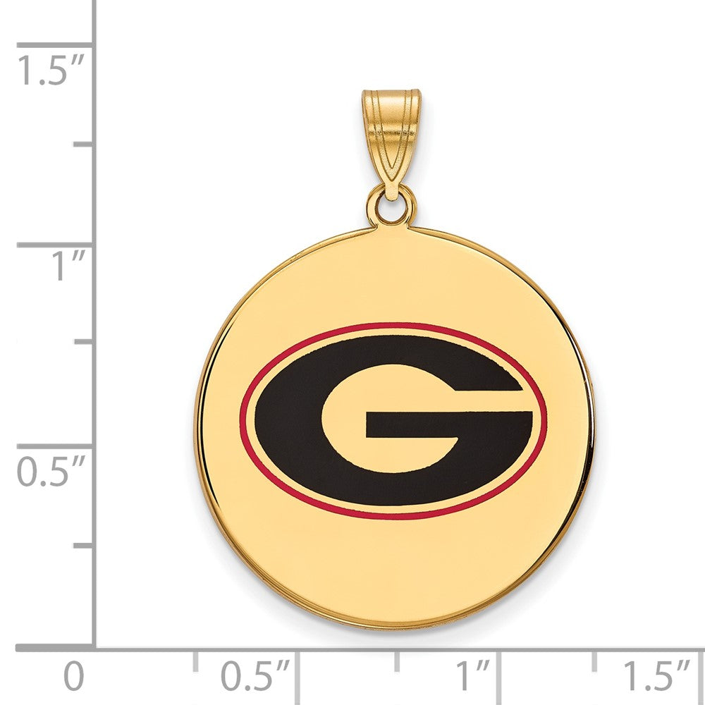 Vergoldet Sterlingsilber Logoart University Of Georgia Buchstabe G Extra Groß Emailliert Plättchen Anhänger