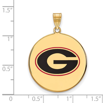 Vergoldet Sterlingsilber Logoart University Of Georgia Buchstabe G Extra Groß Emailliert Plättchen Anhänger