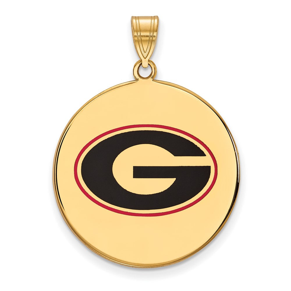 Vergoldet Sterlingsilber Logoart University Of Georgia Buchstabe G Extra Groß Emailliert Plättchen Anhänger
