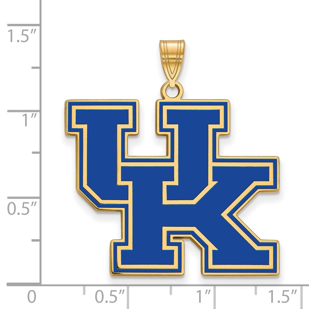 Vergoldet Sterlingsilber Logoart University Of Kentucky U K Extra Groß Emailliert Anhänger