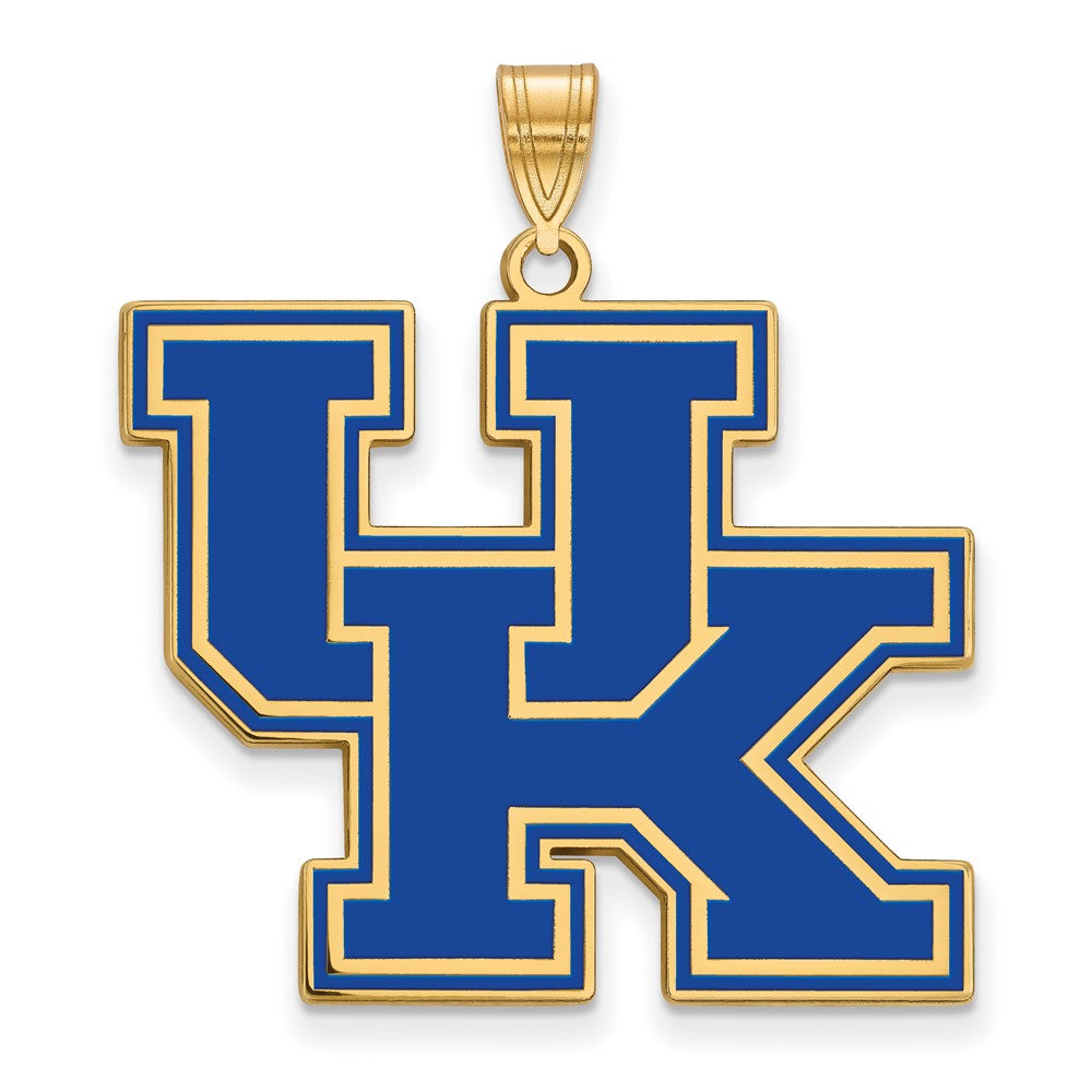 Vergoldet Sterlingsilber Logoart University Of Kentucky U K Extra Groß Emailliert Anhänger