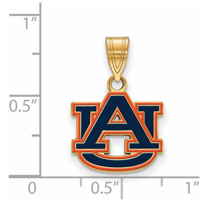 Vergoldet Sterlingsilber Logo Art Auburn University A U Klein Emailliert Anhänger
