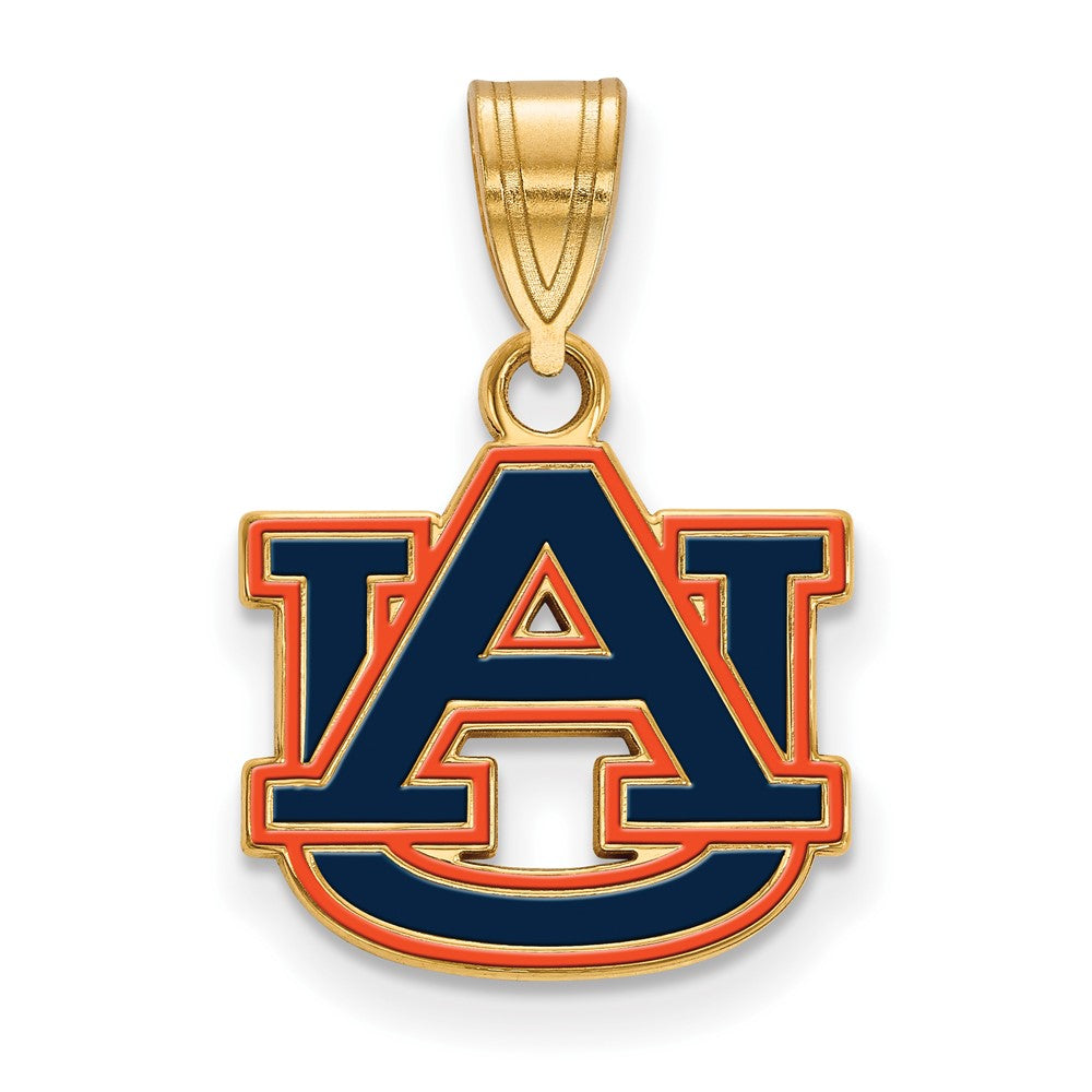 Vergoldet Sterlingsilber Logo Art Auburn University A U Klein Emailliert Anhänger