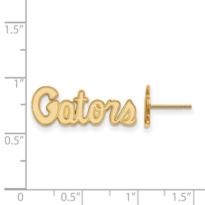 10K Gelbgold Logoart University Of Florida Gators Schreibschrift Extra Klein Ohrstecker