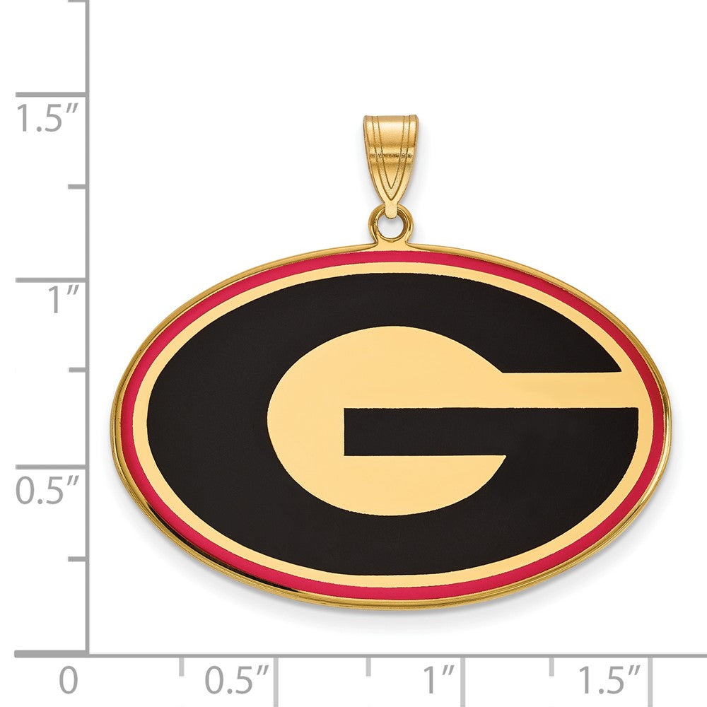 Vergoldet Sterlingsilber Logoart University Of Georgia Buchstabe G Extra Groß Emailliert Anhänger