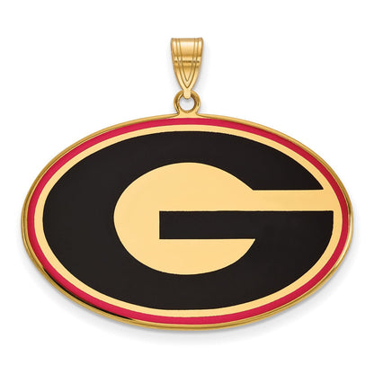 Vergoldet Sterlingsilber Logoart University Of Georgia Buchstabe G Extra Groß Emailliert Anhänger