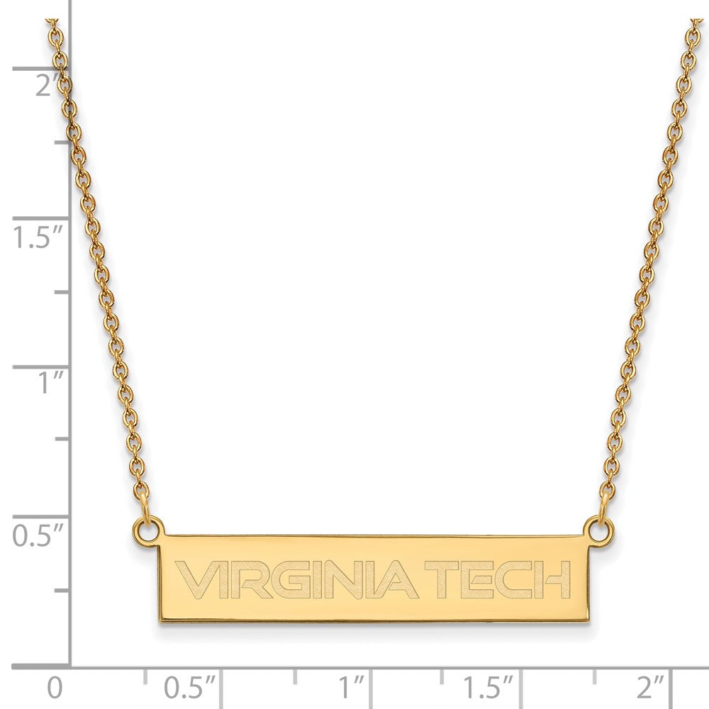 Vergoldet Sterlingsilber Logoart Virginia Tech Klein Stab 18 Zoll Halskette
