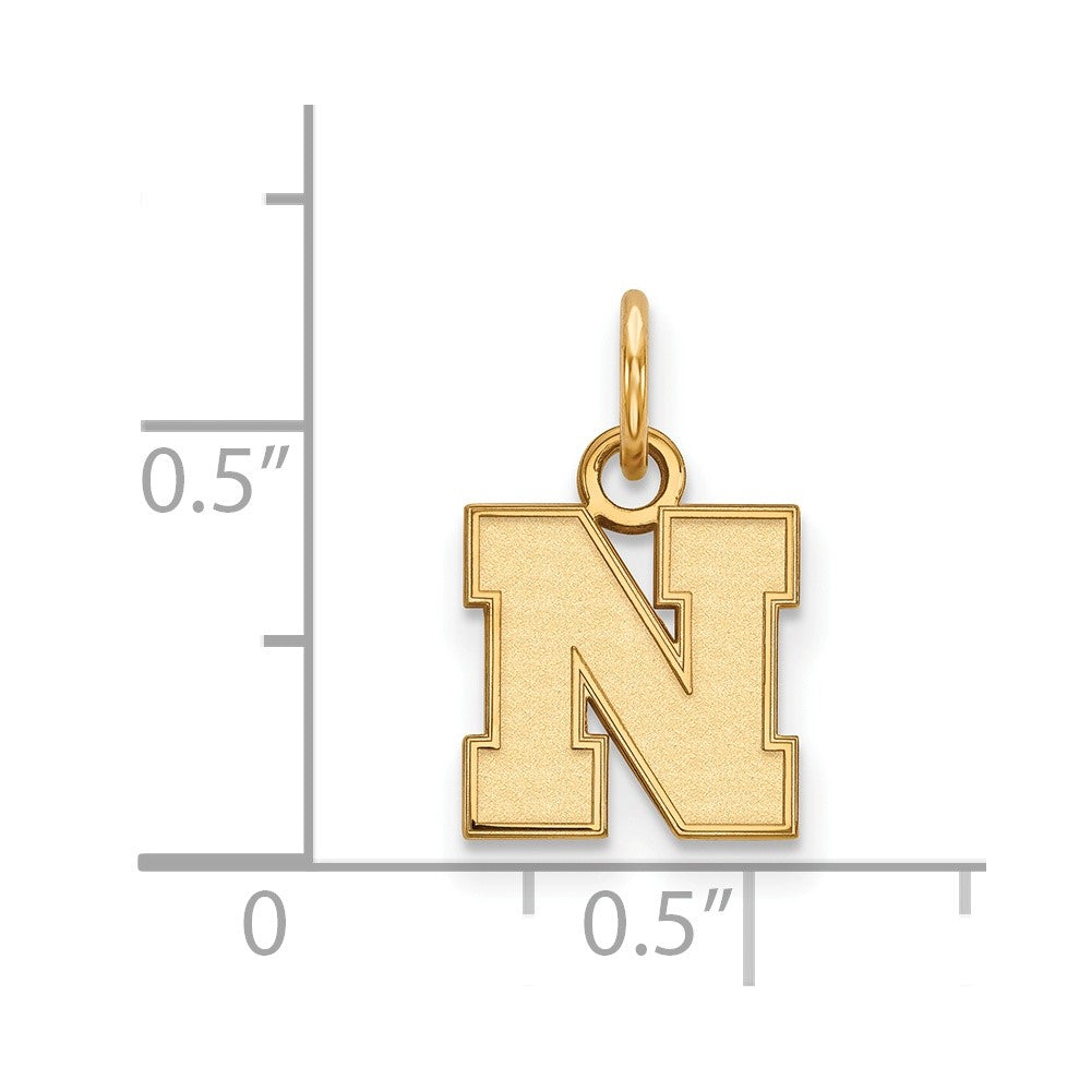 Vergoldet Sterlingsilber Logoart University Of Nebraska Buchstabe N Extra Klein Anhänger