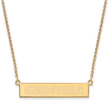 Vergoldet Sterlingsilber Logoart University Of Georgia Klein Stab 18 Zoll Halskette