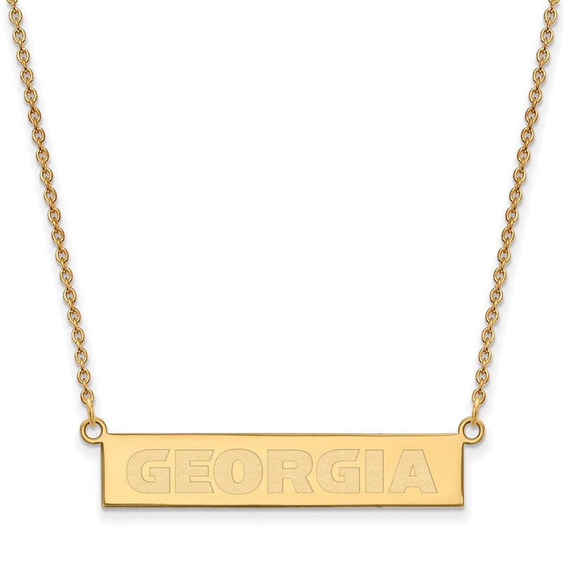Vergoldet Sterlingsilber Logoart University Of Georgia Klein Stab 18 Zoll Halskette