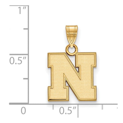 Vergoldet Sterlingsilber Logoart University Of Nebraska Buchstabe N Klein Anhänger
