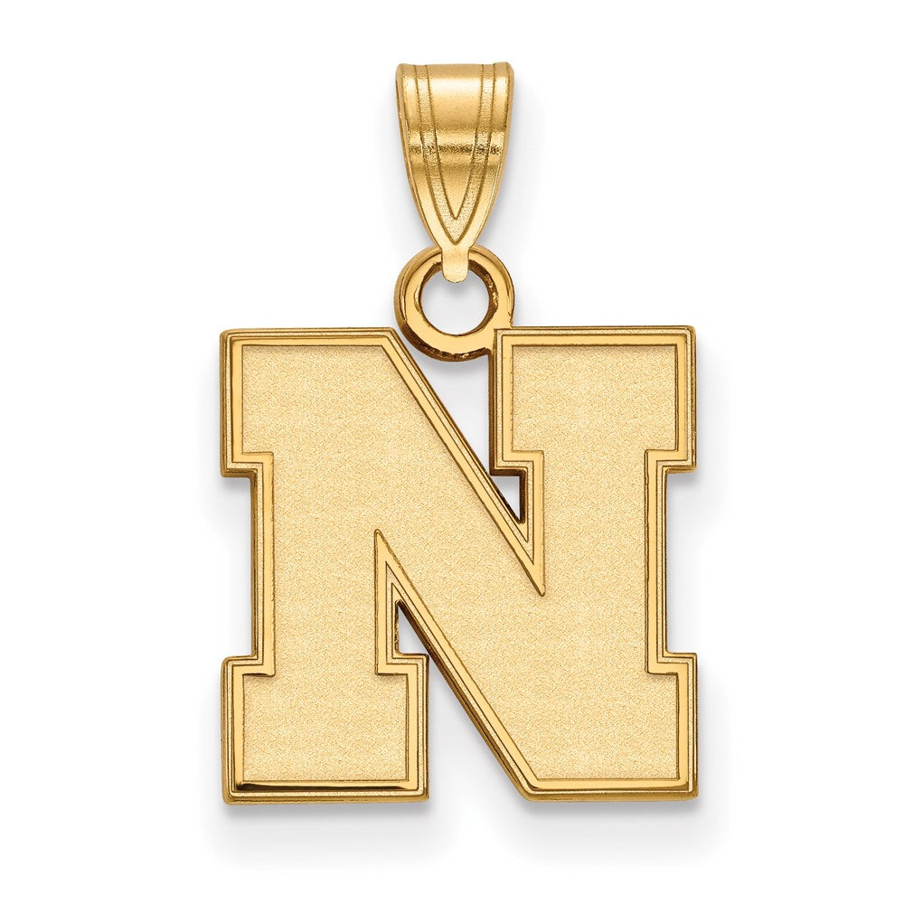 Vergoldet Sterlingsilber Logoart University Of Nebraska Buchstabe N Klein Anhänger