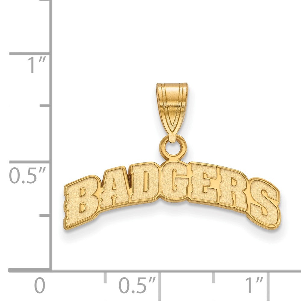 Vergoldet Sterlingsilber Logoart University Of Wisconsin Badgers Mittel Anhänger