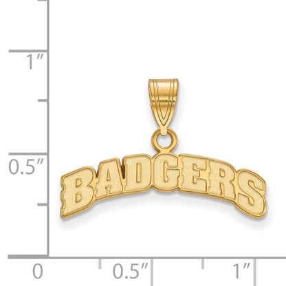 Vergoldet Sterlingsilber Logoart University Of Wisconsin Badgers Mittel Anhänger