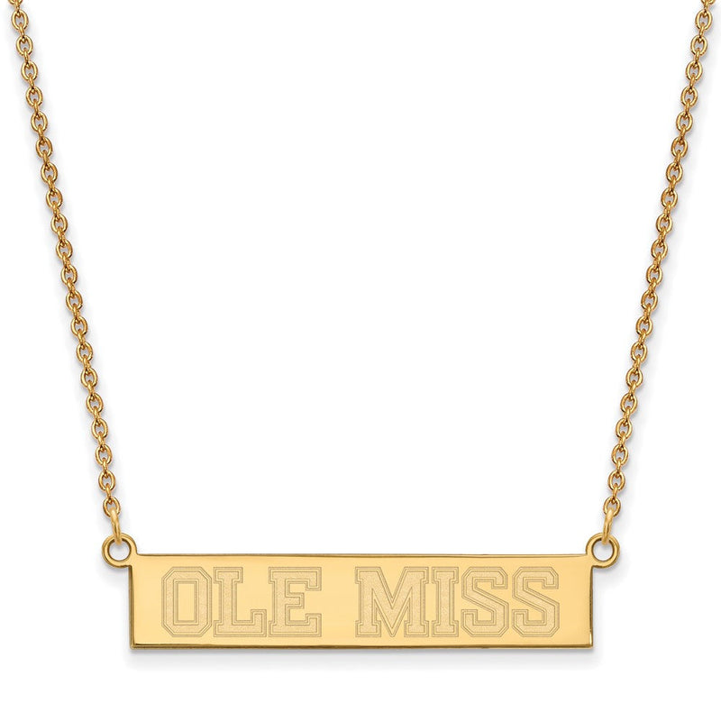 Vergoldet Sterlingsilber Logoart University Of Mississippi Ole Miss Klein Stab 18 Zoll Halskette