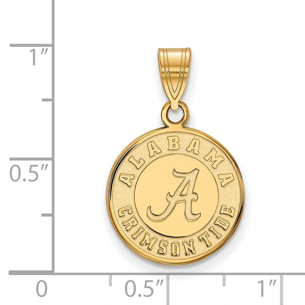 10K Gelbgold Logoart University Of Alabama Crimson Tide Mittel Plättchen Anhänger