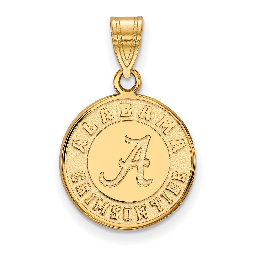 10K Gelbgold Logoart University Of Alabama Crimson Tide Mittel Plättchen Anhänger