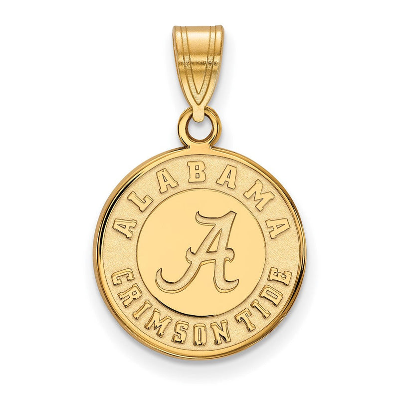 10K Gelbgold Logoart University Of Alabama Crimson Tide Mittel Plättchen Anhänger