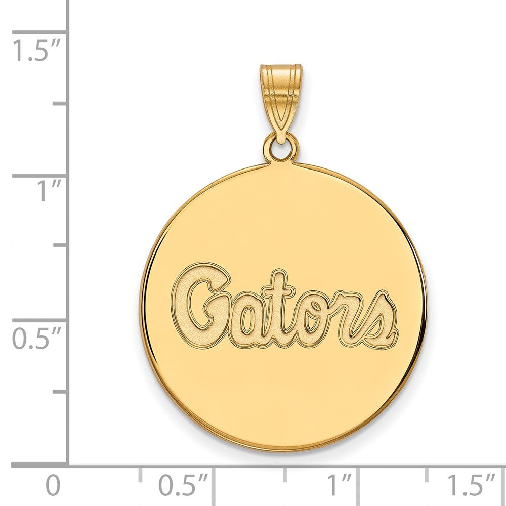 Vergoldet Sterlingsilber Logoart University Of Florida Gators Schreibschrift Extra Groß Plättchen Anhänger