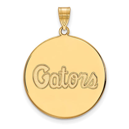 Vergoldet Sterlingsilber Logoart University Of Florida Gators Schreibschrift Extra Groß Plättchen Anhänger