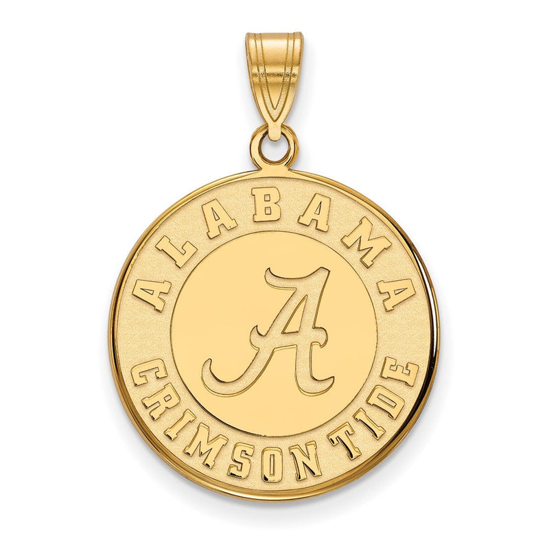 14K Gelbgold Logoart University Of Alabama Crimson Tide Groß Plättchen Anhänger
