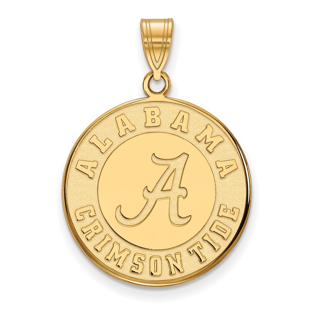 10K Gelbgold Logoart University Of Alabama Crimson Tide Groß Plättchen Anhänger