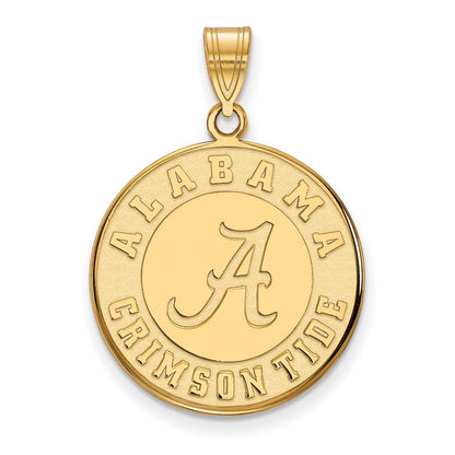 10K Gelbgold Logoart University Of Alabama Crimson Tide Groß Plättchen Anhänger