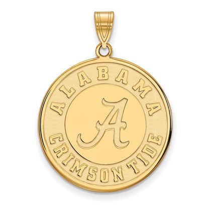 Vergoldet Sterlingsilber Logoart University Of Alabama Crimson Tide Extra Groß Plättchen Anhänger
