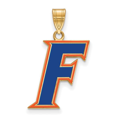 Vergoldet Sterlingsilber Logoart University Of Florida Buchstabe F Groß Emailliert Anhänger