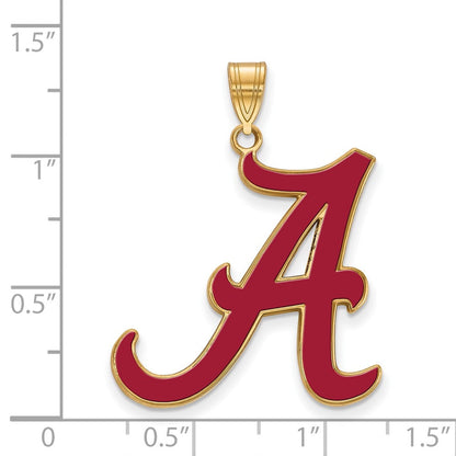 Vergoldet Sterlingsilber Logoart University Of Alabama Buchstabe A Extra Groß Emailliert Anhänger