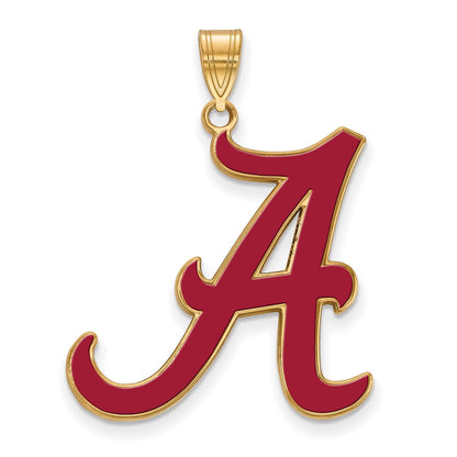 Vergoldet Sterlingsilber Logoart University Of Alabama Buchstabe A Extra Groß Emailliert Anhänger