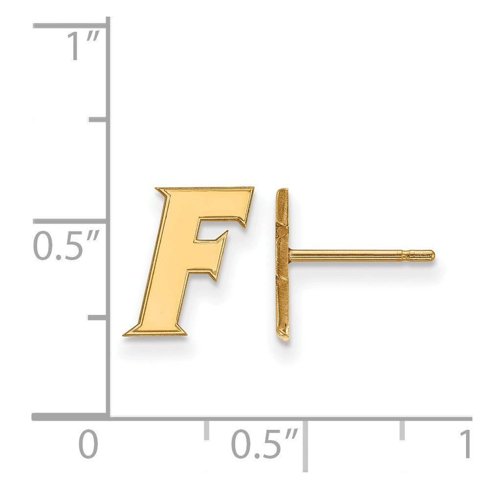 14K Gelbgold Logoart University Of Florida Buchstabe F Extra Klein Ohrstecker