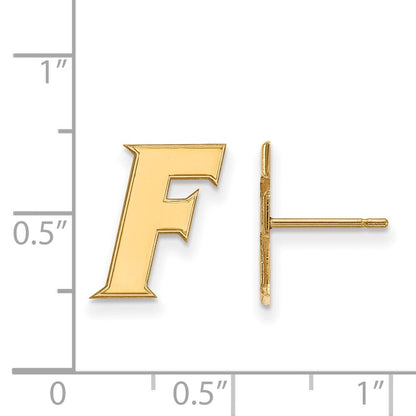 Vergoldet Sterlingsilber Logoart University Of Florida Buchstabe F Klein Ohrstecker