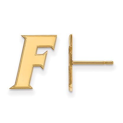 Vergoldet Sterlingsilber Logoart University Of Florida Buchstabe F Klein Ohrstecker