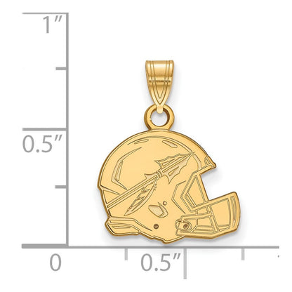 Vergoldet Sterlingsilber Logoart Florida State University Pfeil Mittel Football Helm Anhänger