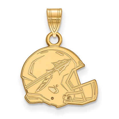 Vergoldet Sterlingsilber Logoart Florida State University Pfeil Mittel Football Helm Anhänger