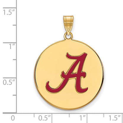 Vergoldet Sterlingsilber Logoart University Of Alabama Buchstabe A Extra Groß Emailliert Plättchen Anhänger