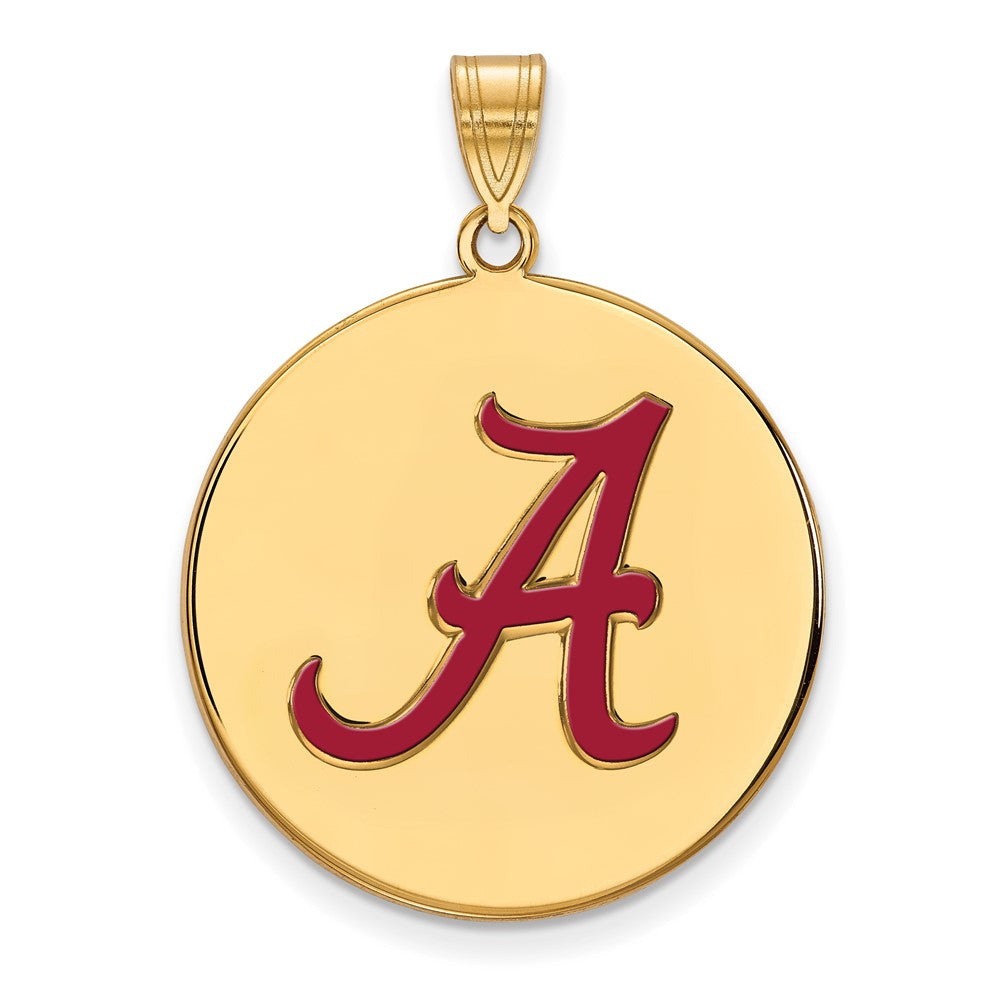 Vergoldet Sterlingsilber Logoart University Of Alabama Buchstabe A Extra Groß Emailliert Plättchen Anhänger