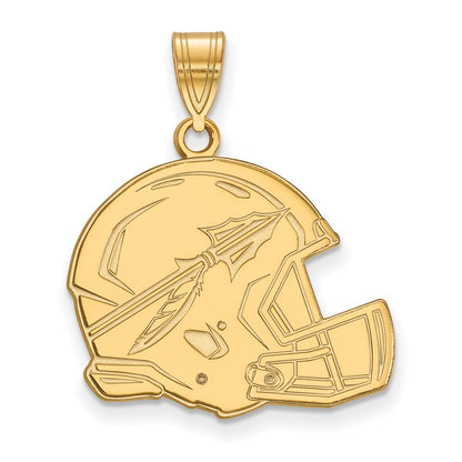 10K Gelbgold Logoart Florida State University Pfeil Groß Football Helm Anhänger