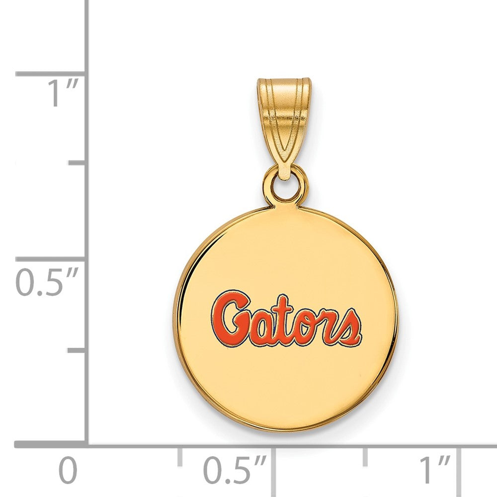 Vergoldet Sterlingsilber Logoart University Of Florida Gators Schreibschrift Mittel Emailliert Plättchen Anhänger
