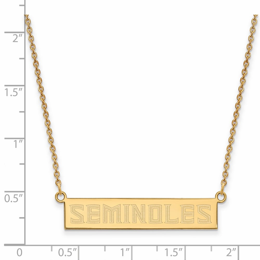 Vergoldet Sterlingsilber Logoart Florida State University Seminoles Klein Stab 18 Zoll Halskette