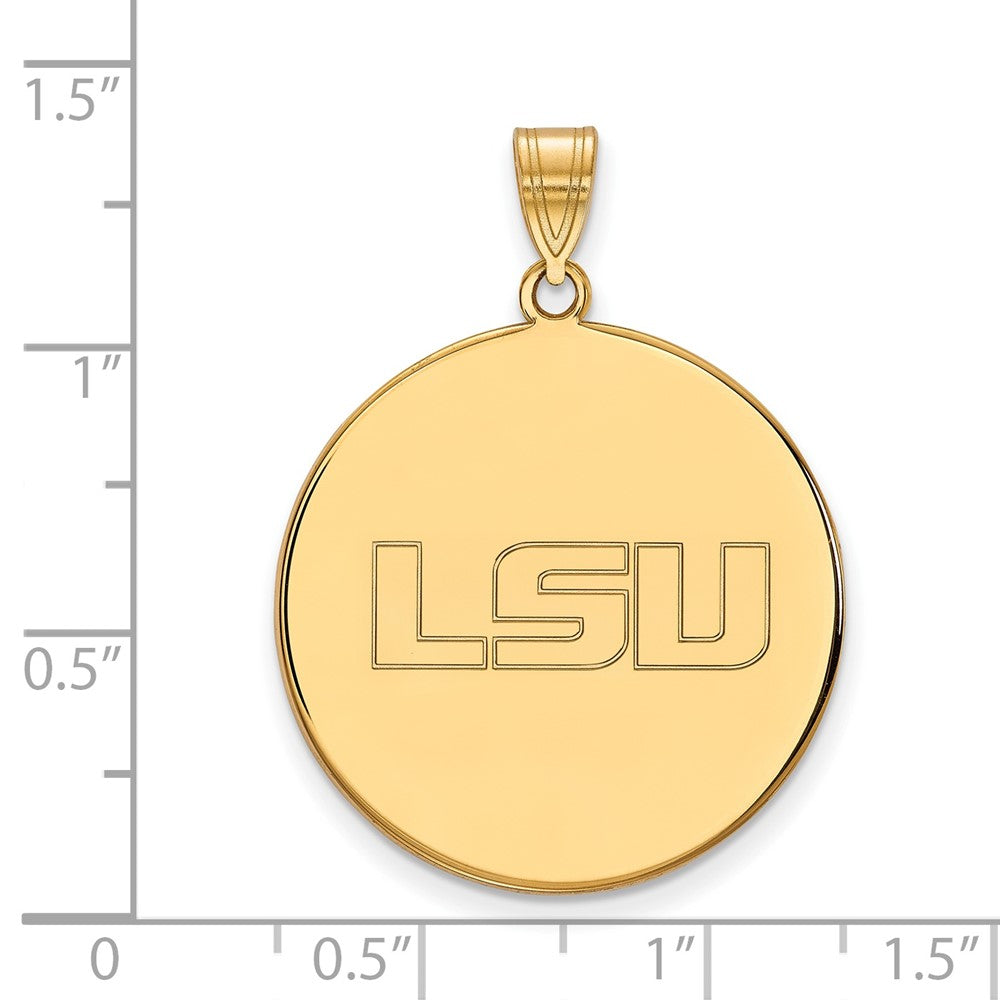 Vergoldet Sterlingsilber Logoart Louisiana State University L S U Extra Groß Plättchen Anhänger