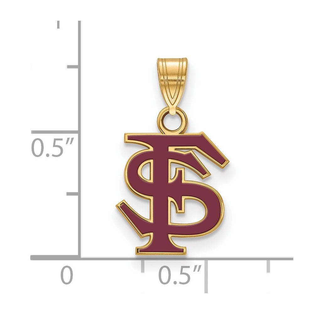 Vergoldet Sterlingsilber Logoart Florida State University F S Mittel Emailliert Anhänger