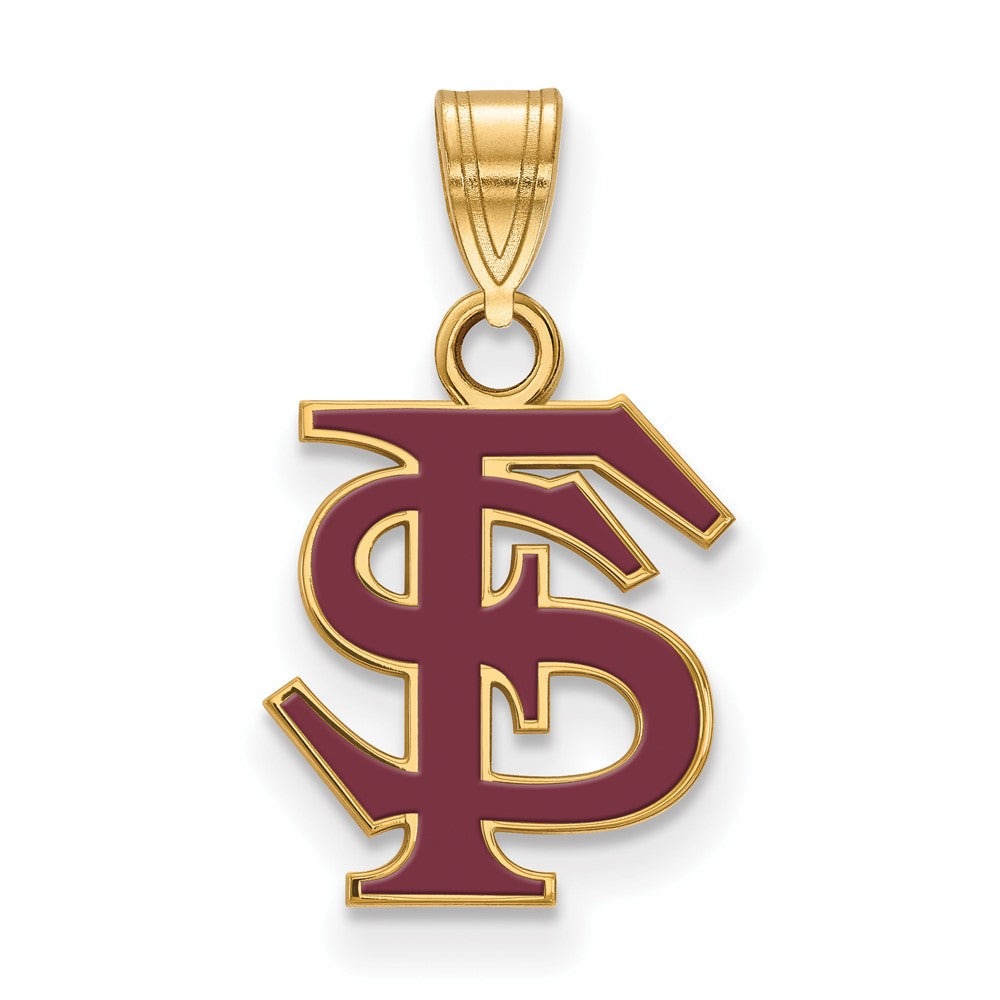 Vergoldet Sterlingsilber Logoart Florida State University F S Mittel Emailliert Anhänger