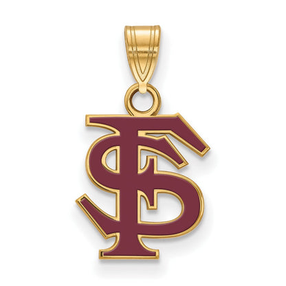 Vergoldet Sterlingsilber Logoart Florida State University F S Mittel Emailliert Anhänger