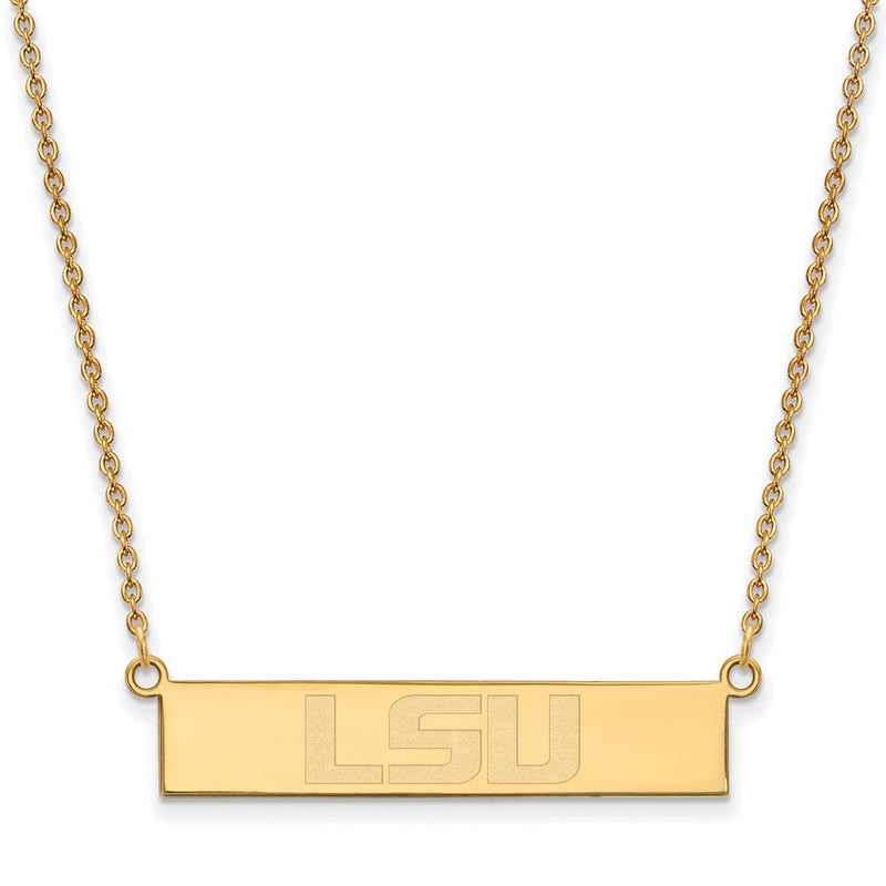 Vergoldet Sterlingsilber Logoart Louisiana State University L S U Klein Stab 18 Zoll Halskette