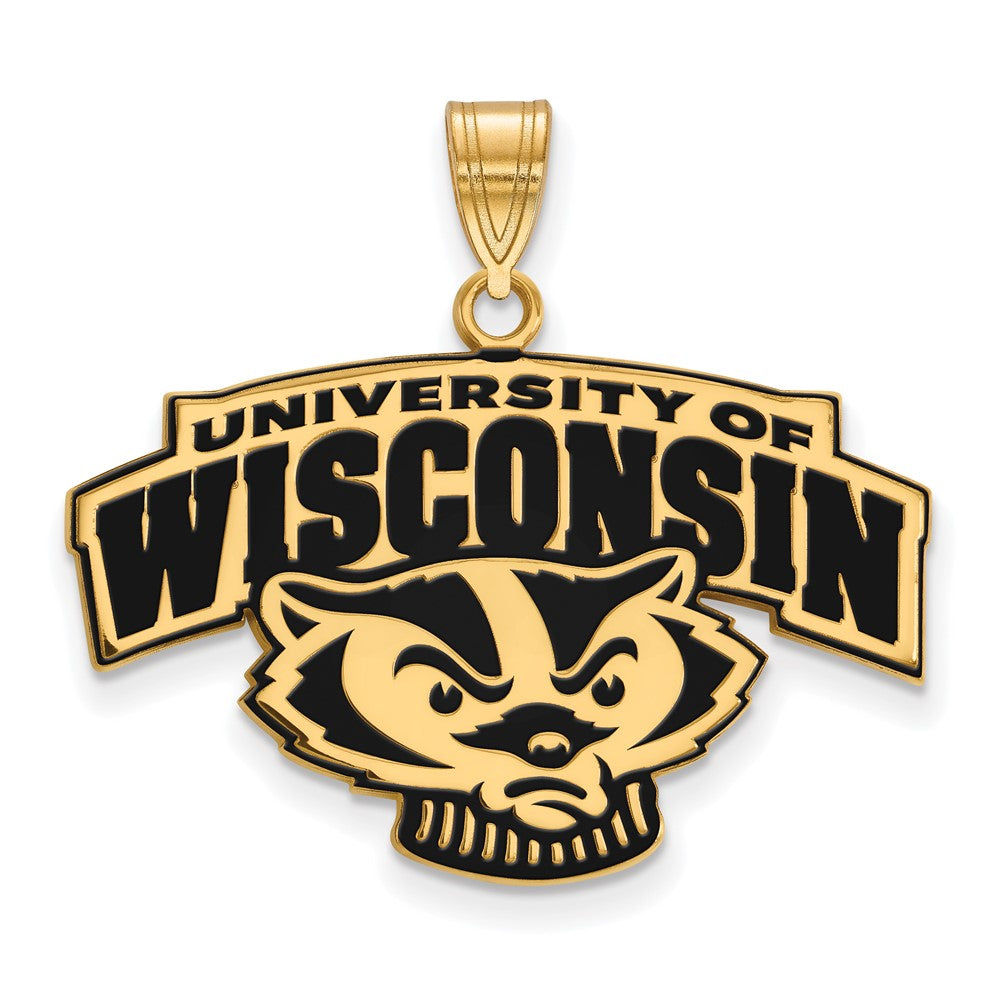 Vergoldet Sterlingsilber Logoart University Of Wisconsin Groß Emailliert Anhänger