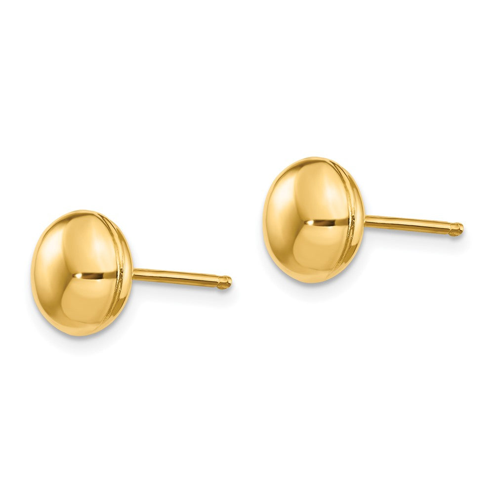 14K Gelbgold Poliert 8mm Knopf Ohrstecker