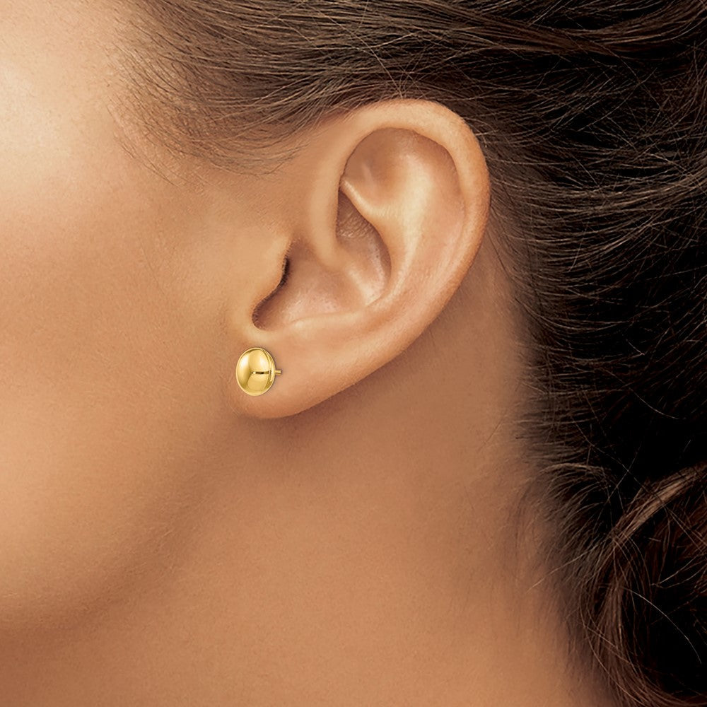 14K Gelbgold Poliert 8mm Knopf Ohrstecker
